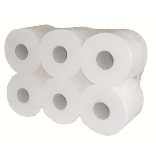 Toilettenpapier Brod Mini Jumbo, 2-lagig, weiß, Zellstoff, 890 Blatt, 160 m, 6 Rollen (Art. 90652) – Bild 4