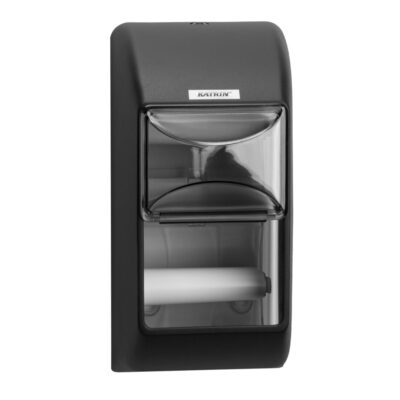 Toilettenpapierspender Katrin für 2 Rollen, schwarz, Kunststoff (Art. 90800)