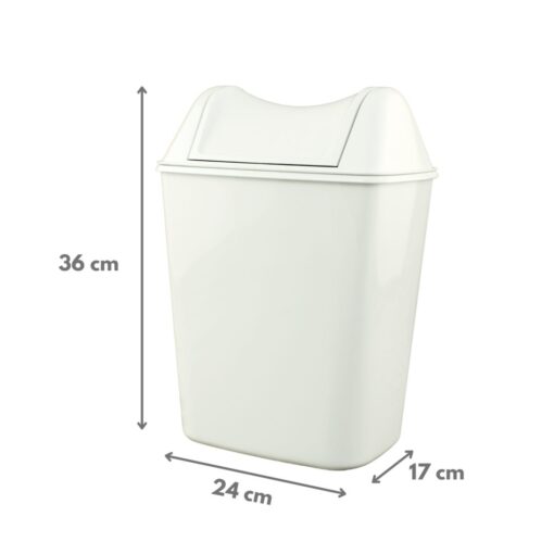 Hygiene Abfallbehälter racon® rubby, 8 Liter, weiß, Kunststoff (Art. 90958) – Bild 2