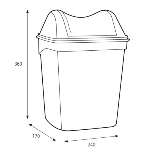 Hygiene Abfallbehälter Katrin 8 Liter, schwarz, Kunststoff (Art. 90898) – Bild 3