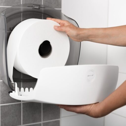 Toilettenpapierspender Katrin Gigant L für Jumborollen, weiß, Kunststoff (Art. 90968) – Bild 3