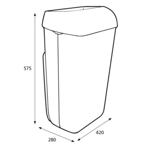 Abfallbehälter Katrin 50 Liter, weiß, Kunststoff, mit Abdeckung (Art. 90983) – Bild 2