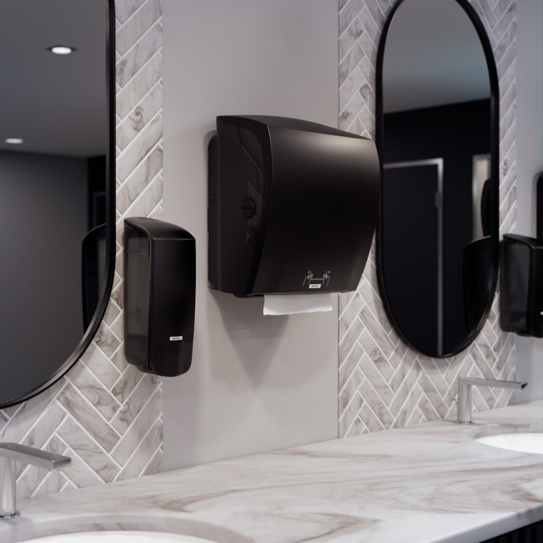 Handtuchrollenspender Katrin System, schwarz, Kunststoff (Art. 90993-1) – Bild 3