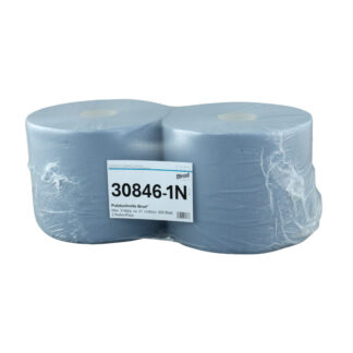 Putztuchrolle Brod, 500 Blatt, 3-lagig, blau, Recycling, 21,1x35 cm, 175 m, perforiert, 2 Rollen