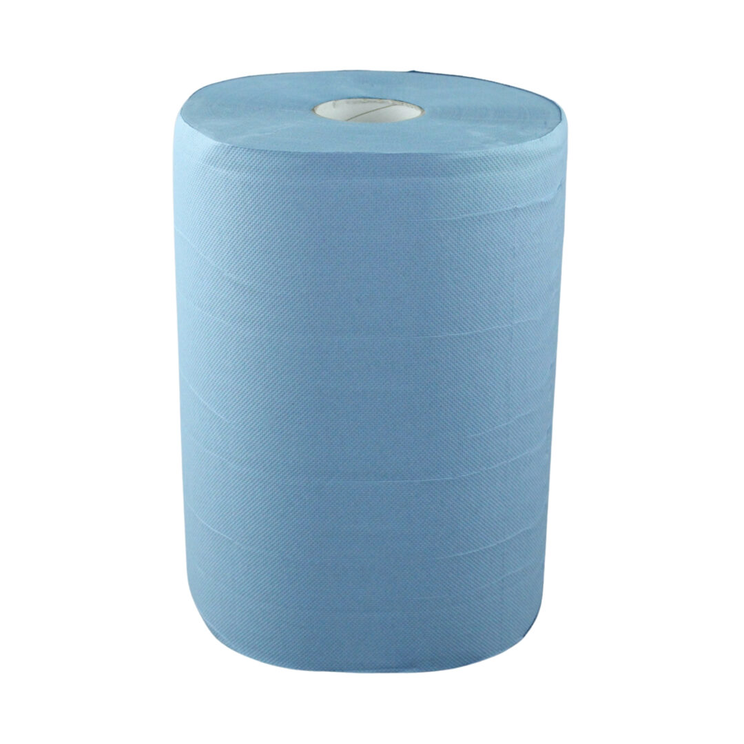 Putztuchrolle Brod, 500 Blatt, 3-lagig, blau, Recycling, 36,5x35 cm, 175 m, perforiert, 2 Rollen (Art. 30847-1) – Bild 5