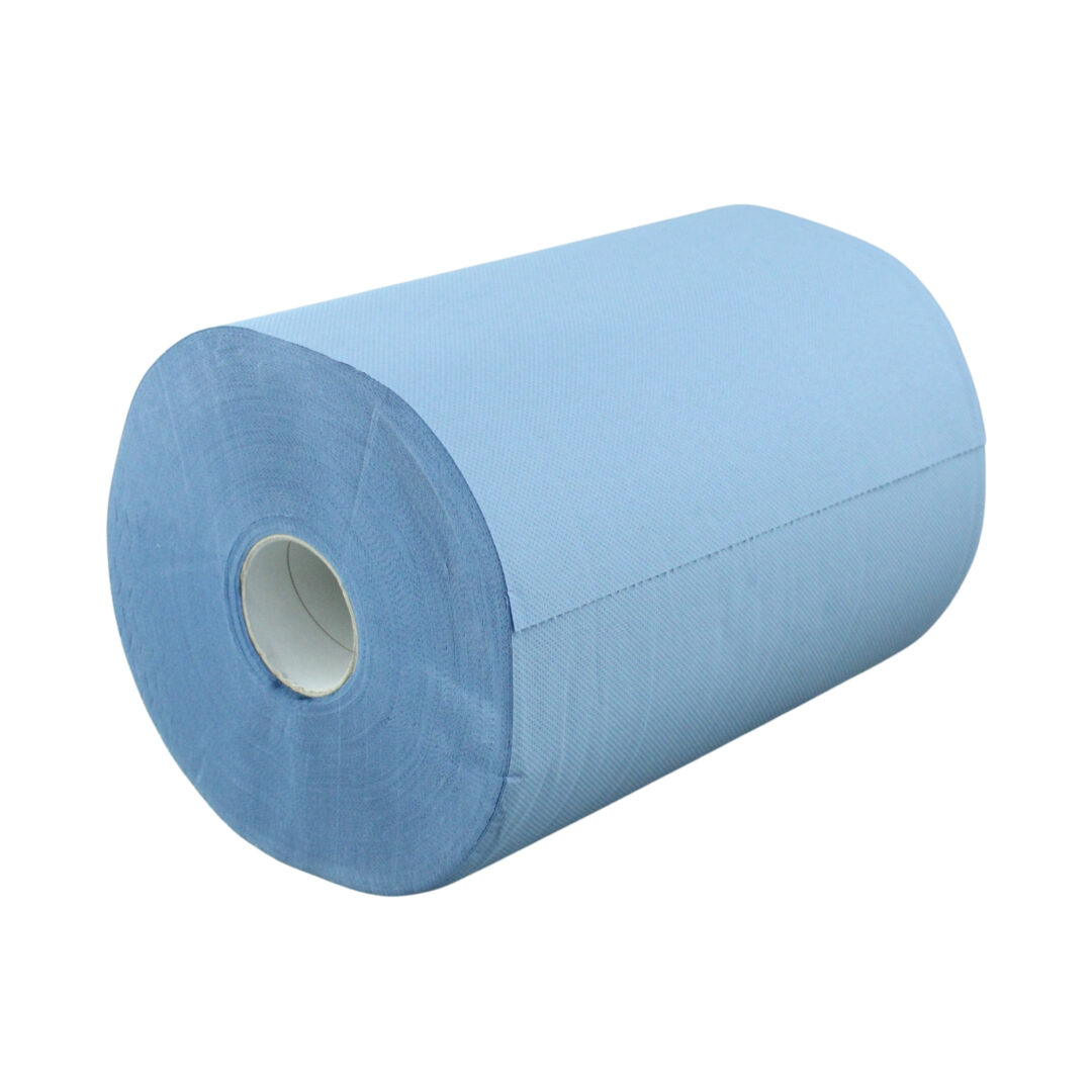 Putztuchrolle Brod, 500 Blatt, 3-lagig, blau, Recycling, 36,5x35 cm, 175 m, perforiert, 2 Rollen (Art. 30847-1) – Bild 6