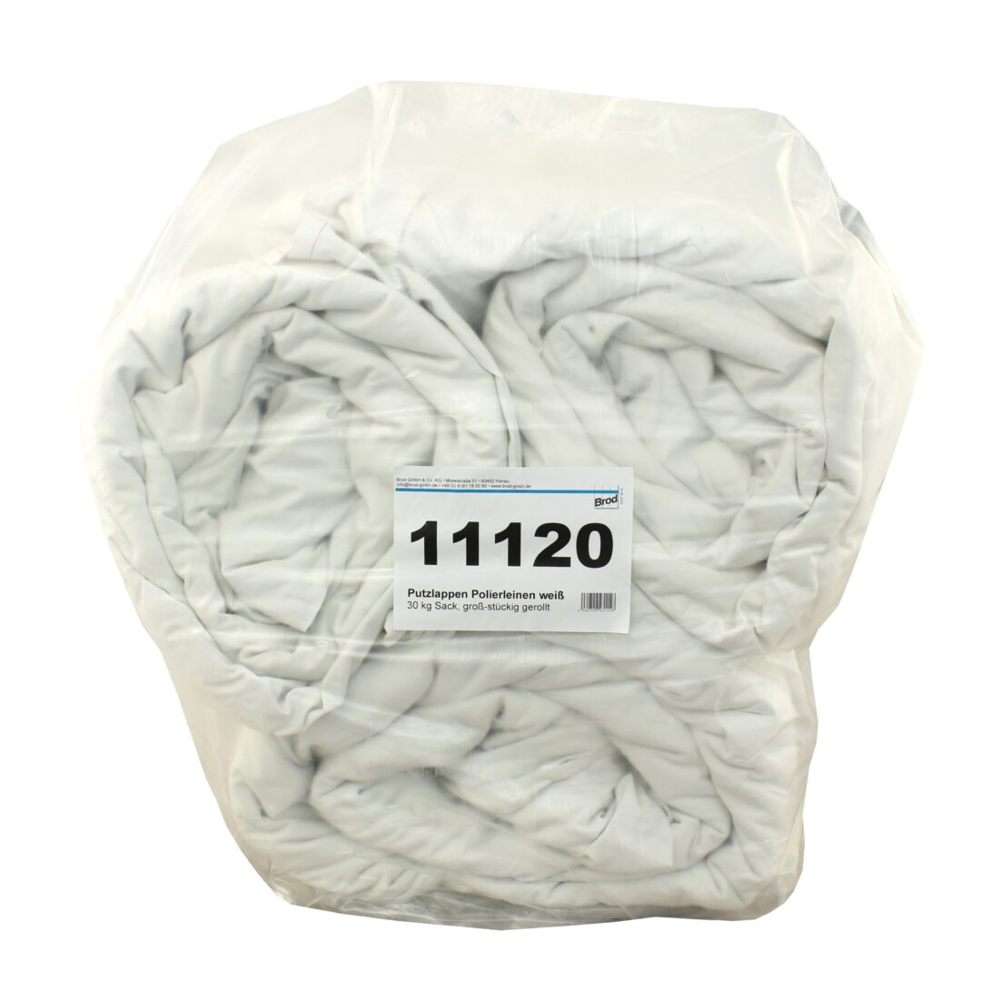 Polierleinen Industrie-Putzlappen, Bettwäsche, weiß, Baumwolle, 30 kg Sack (Art. 11120)