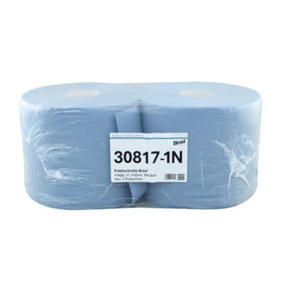 Putztuchrolle Brod®, 500 Blatt, 2-lagig, blau, Recycling, 21,1x35 cm, 175 m, perforiert, 2 Rollen (Art. 30817-1N)
