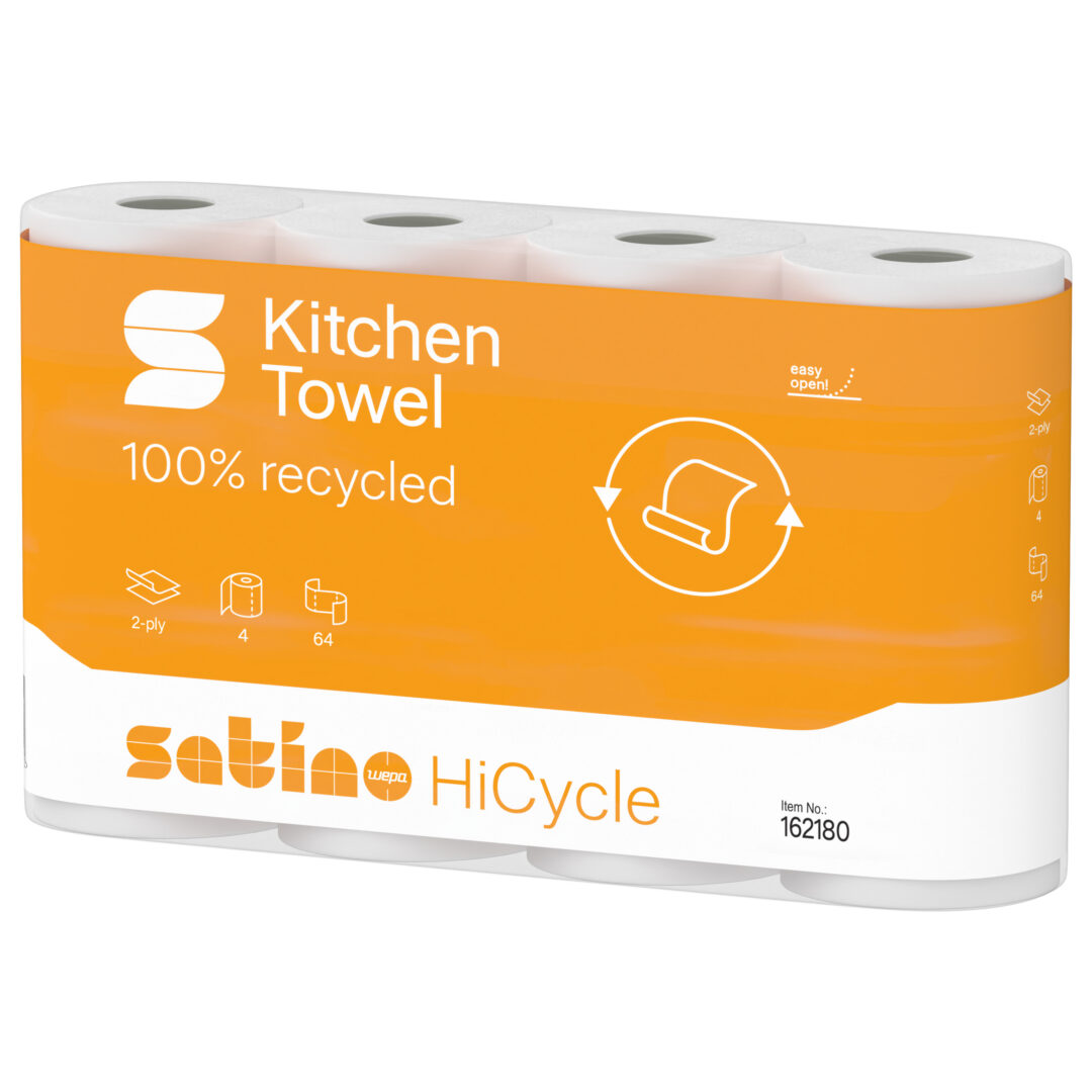 Küchenrolle Satino HiCycle, 2-lagig, hochweiß, Recyclingpapier, 26x22 cm, 8x4=32 Rollen – Bild 3