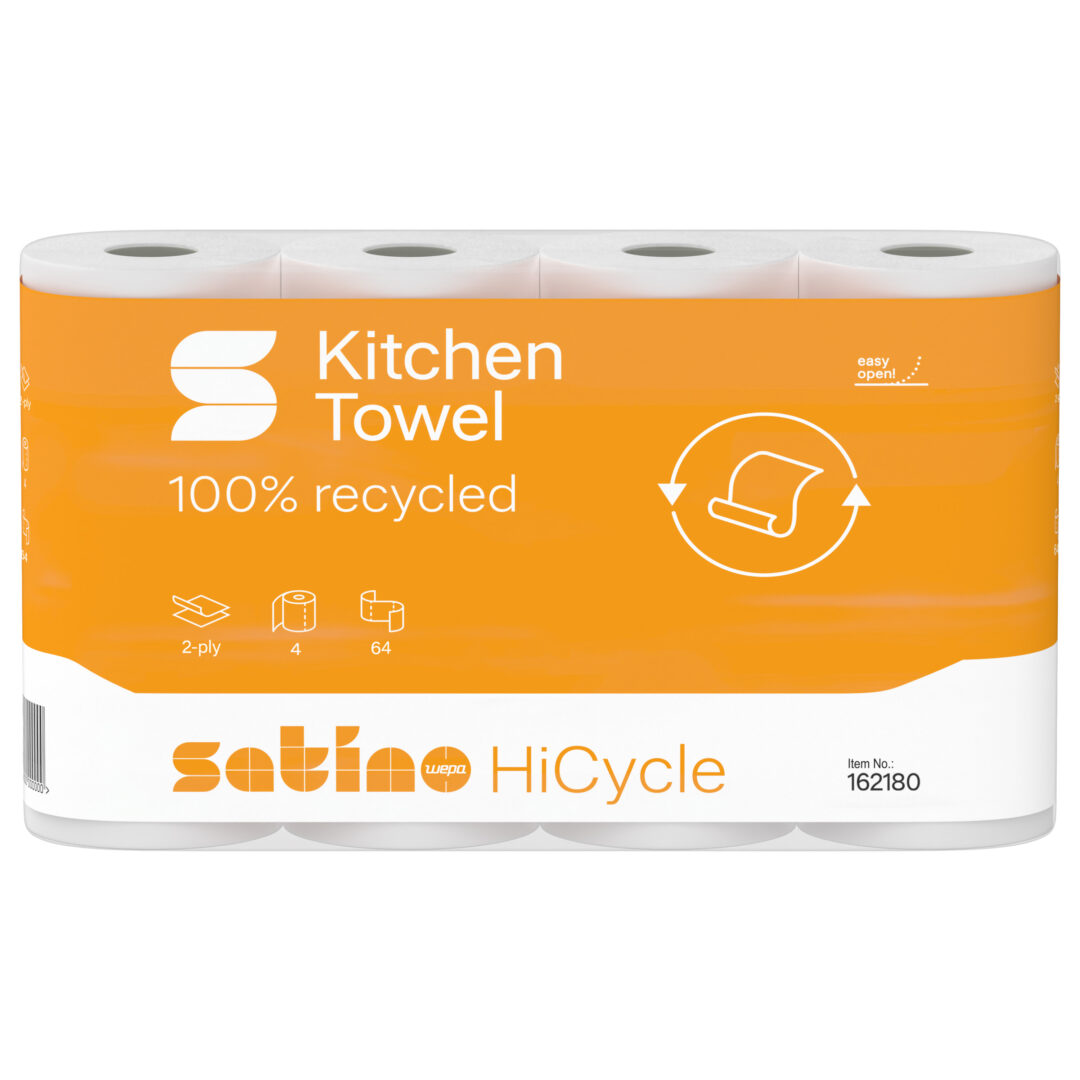 Küchenrolle Satino HiCycle, 2-lagig, hochweiß, Recyclingpapier, 26x22 cm, 8x4=32 Rollen – Bild 2